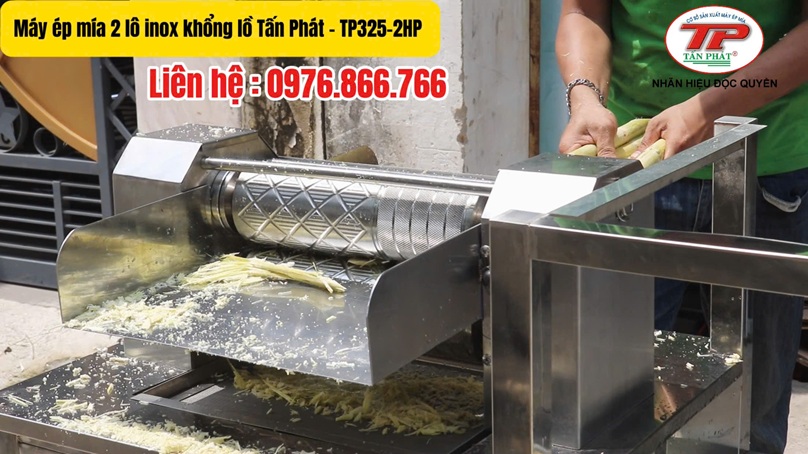 xe nước mía 2 lô inox khổng lồ - siêu tạo bọt Tấn Phát